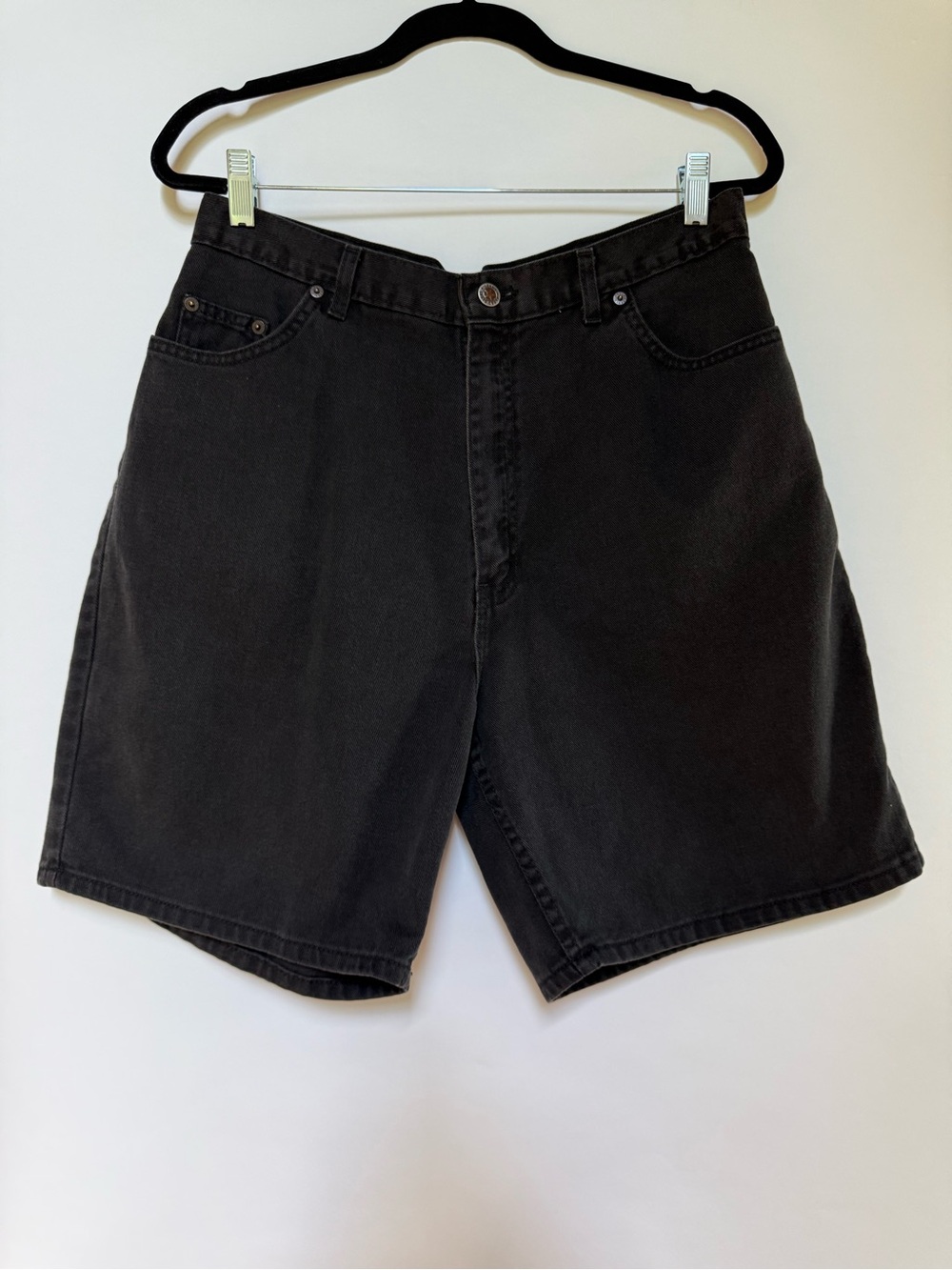 Vintage Black Denim High Waisted Shorts